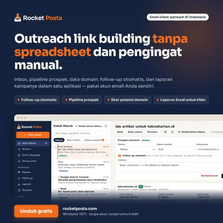 Rocket Posta - Desktop Email Client Outreach #1 Indonesia
